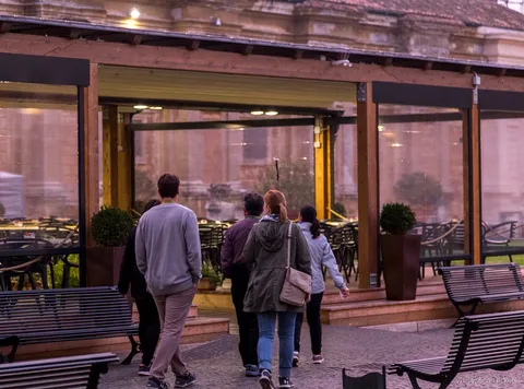 Buffet breakfast served inside the Vatican Museums