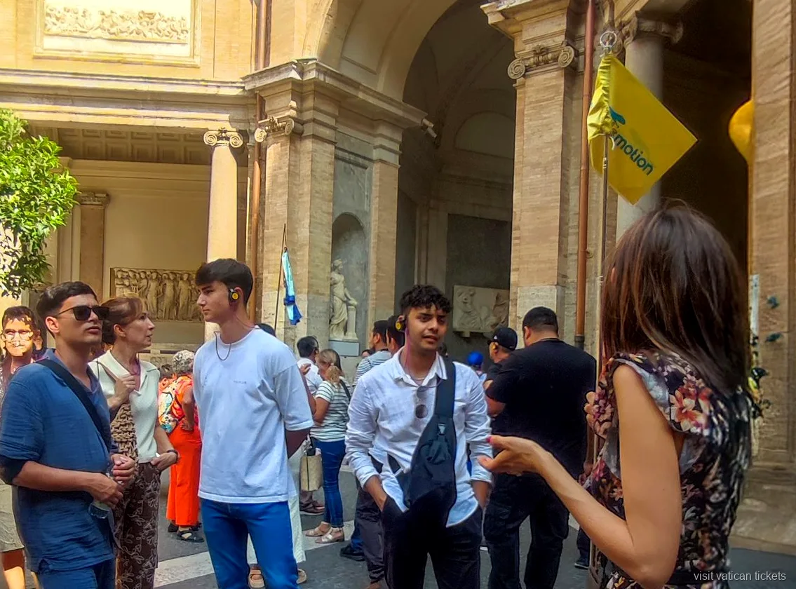 Small group inside the Vatican Museums ahead of the crowds